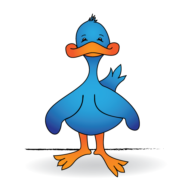 digital illustration of a Duck in Blue