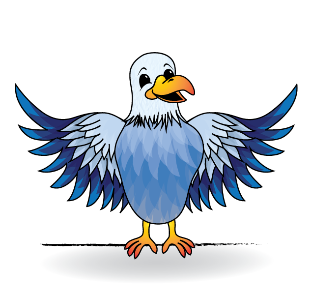 digital illustration of an Eagle in Blue