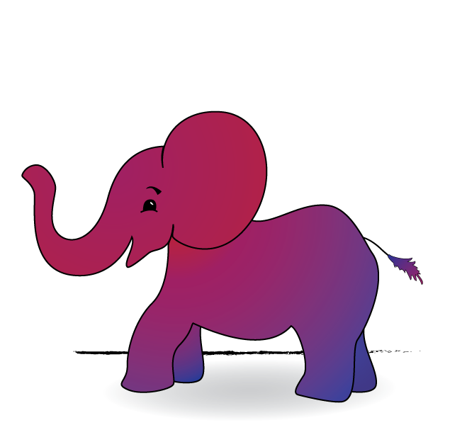 digital illustration of Elephant in Magenta