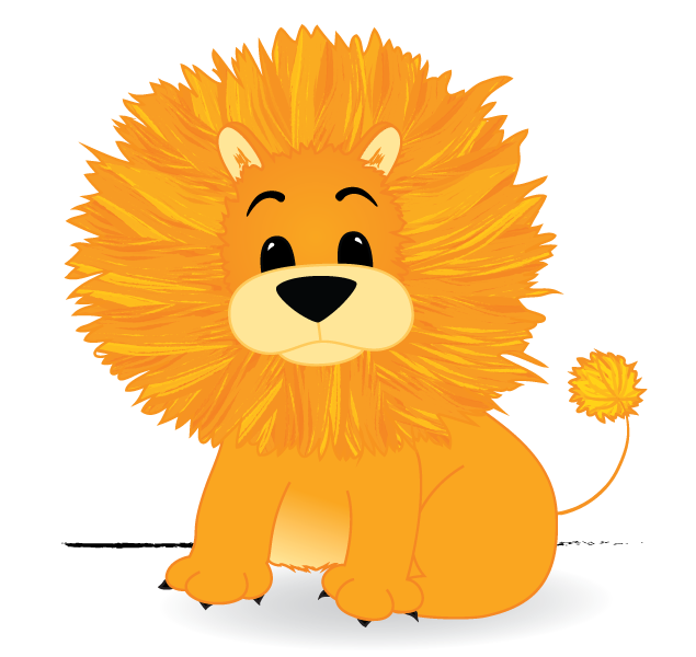 digital illustration of a Lion in Orange