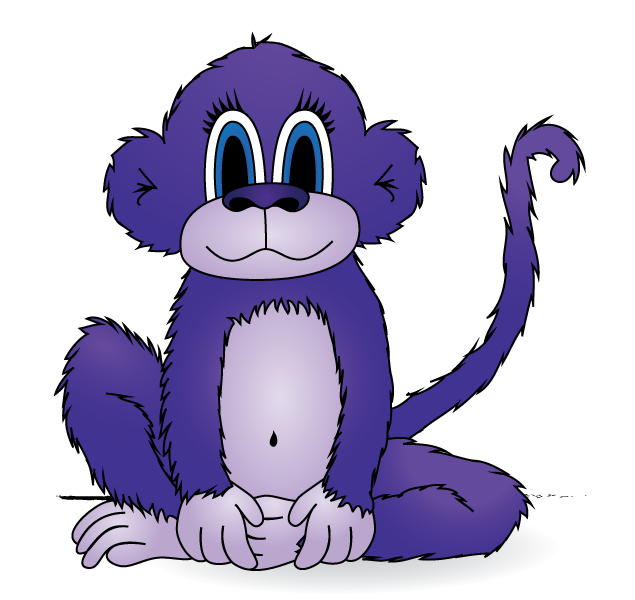 digital illustration of Monkey in Purple