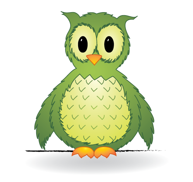 digital illustration of Owl in Green