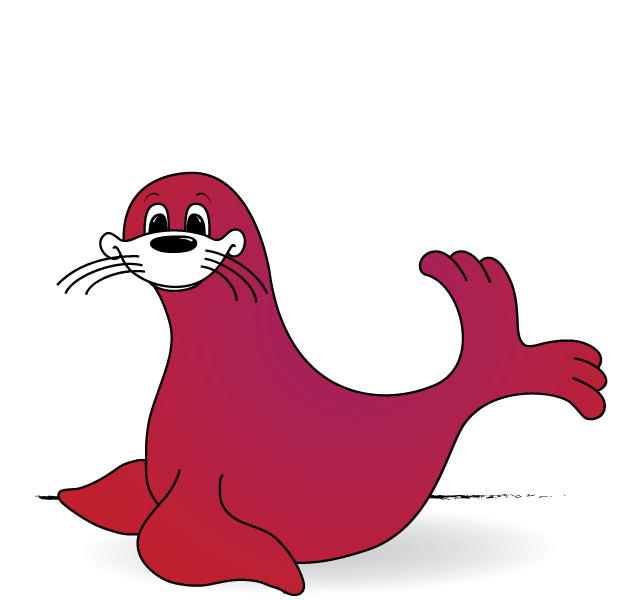 digital illustration of Seal in Magenta