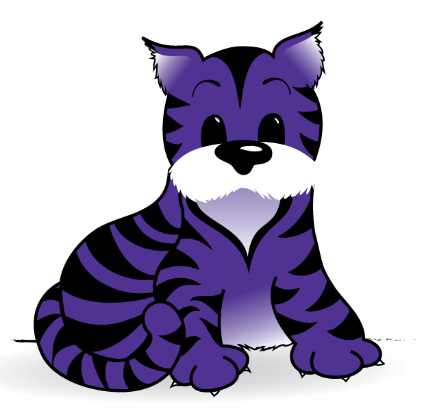 digital illustration of Tiger in Purple