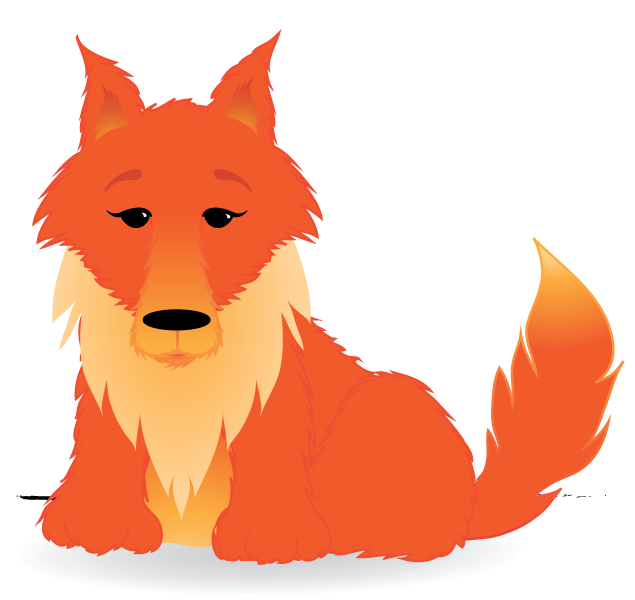 digital illustration of Wolf in Orange